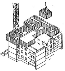Строительство зданий из монолитного бетона с применением объемной вертикальной извлекаемой опалубки